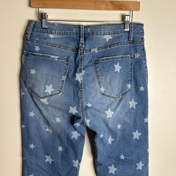 8th of La ladies star Button fly flare bell bottom denim jeans size 30 - Picture 8 of 11